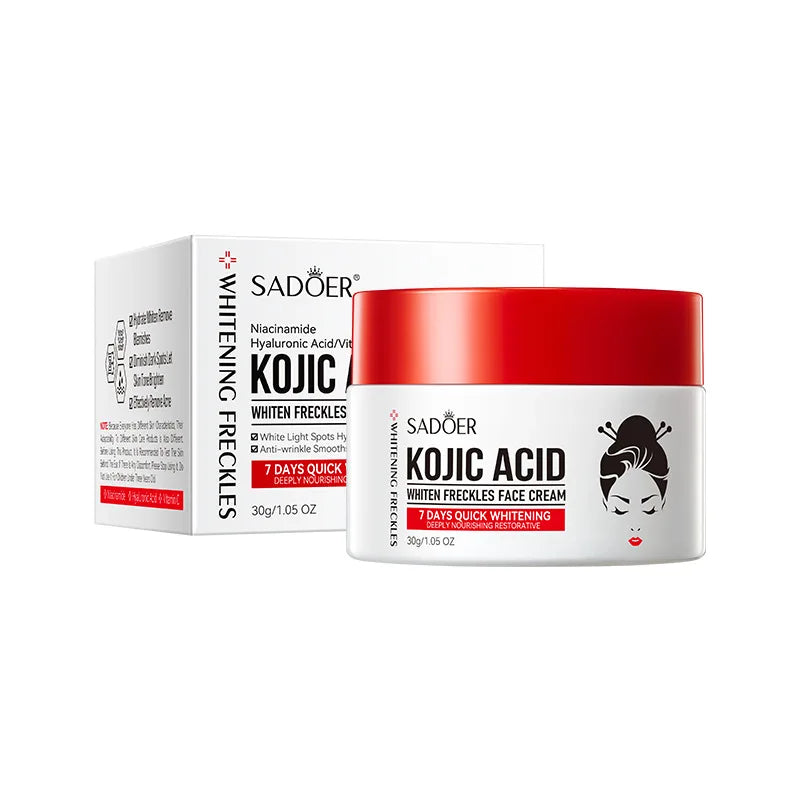 1/2/4pcs SADOER Kojic Acid Face Cream Moisturizing Freckle Removing Creams Brightening Hydrating Facial Cream Skin Care Products Peaceful Pleasures Health and Wellness 1pcs