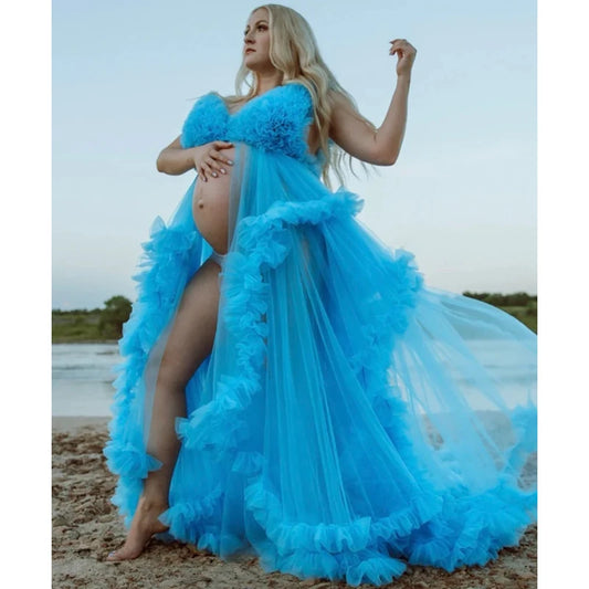 Tulle Long Maternity Dress Photoshoot платье photography dresses baby shower dresses for pregnant woman платье для беременных Peaceful Pleasures Health and Wellness