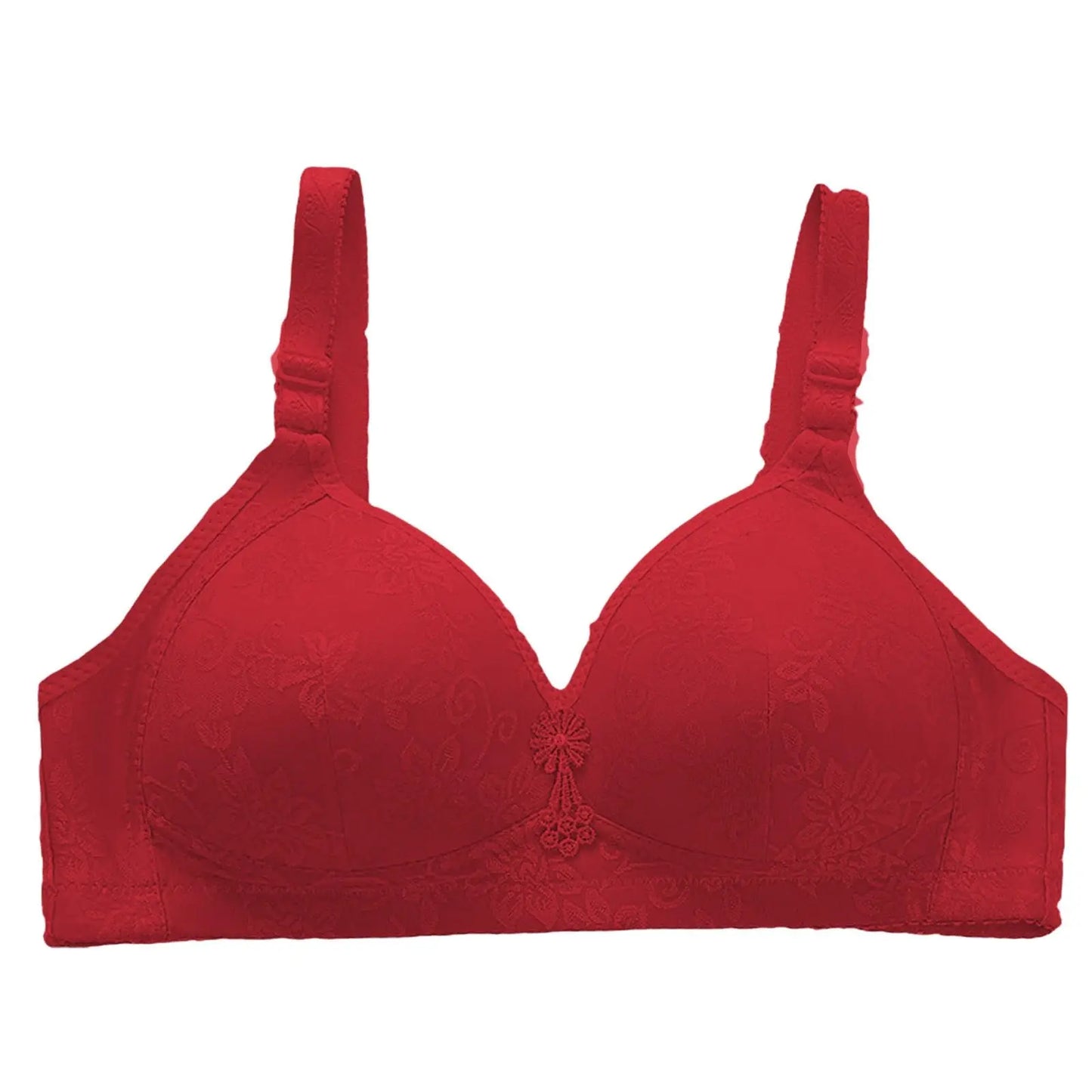 Comfortable Bra Breathable Adjustable Brassiere Thin Section Without Steel Ring Bra Large Breasts Appear Small Gathering Bra Peaceful Pleasures Health and Wellness Red 42