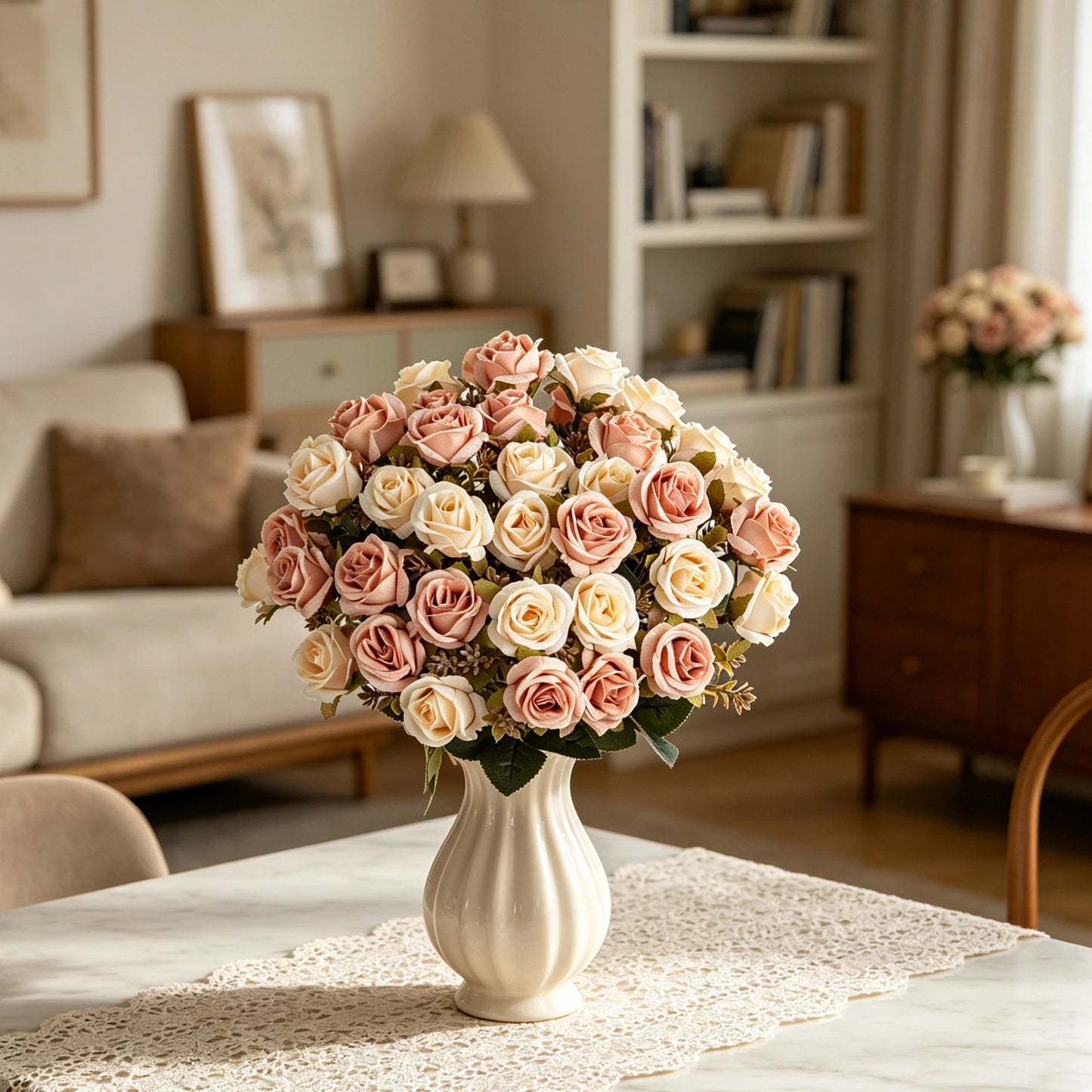 Artificial Silk Rose Carnation Bouquet – Wedding & Home Décor