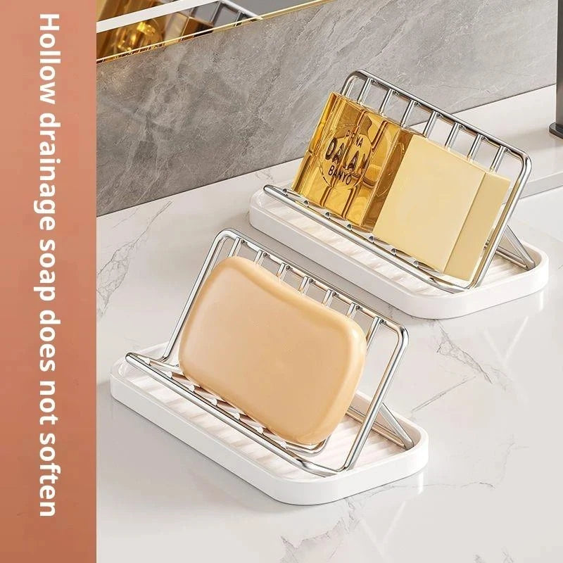 New Bathroom Countertop Soap Holder Soap Storage Draining Rack & Kitchen Sponge Storage Rack Durable Easy To Clean Organizer Peaceful Pleasures Health and Wellness