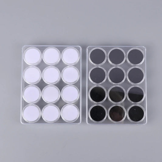 1Set/12 PCS Acrylic Round Gemstone Display Collection Storage Box Jewelry Gems Loose Diamond Container Organizer Case With Lid Peaceful Pleasures Health and Wellness