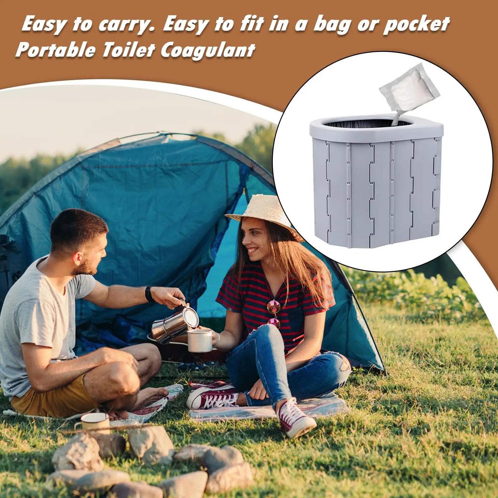 Portable Toilet Powder – Urine Solidifier & Deodorizer 30 Pack Portable Toilet Powder Peaceful Pleasures Health and Wellness