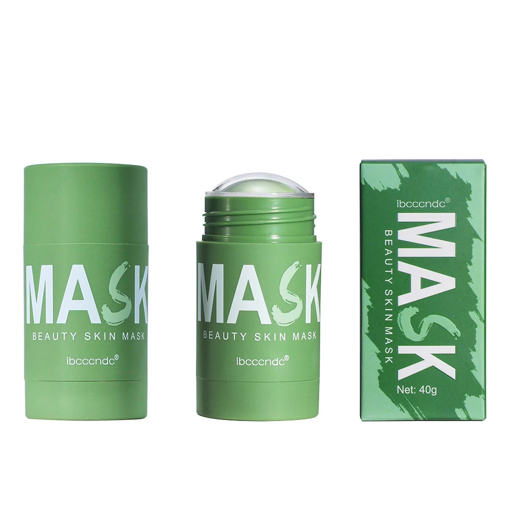 40g Face Clean Mask Rose/Green Tea Extract Cleansing Stick Deep Moisturizing Shrink Pores Blackhead Film Smear Oil Control Mask Peaceful Pleasures Health and Wellness green tea