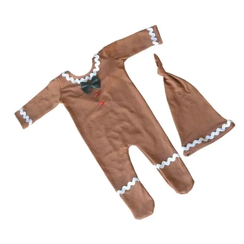 Christmas Newborn Photography Romper & Hat Set | 0–6M Baby