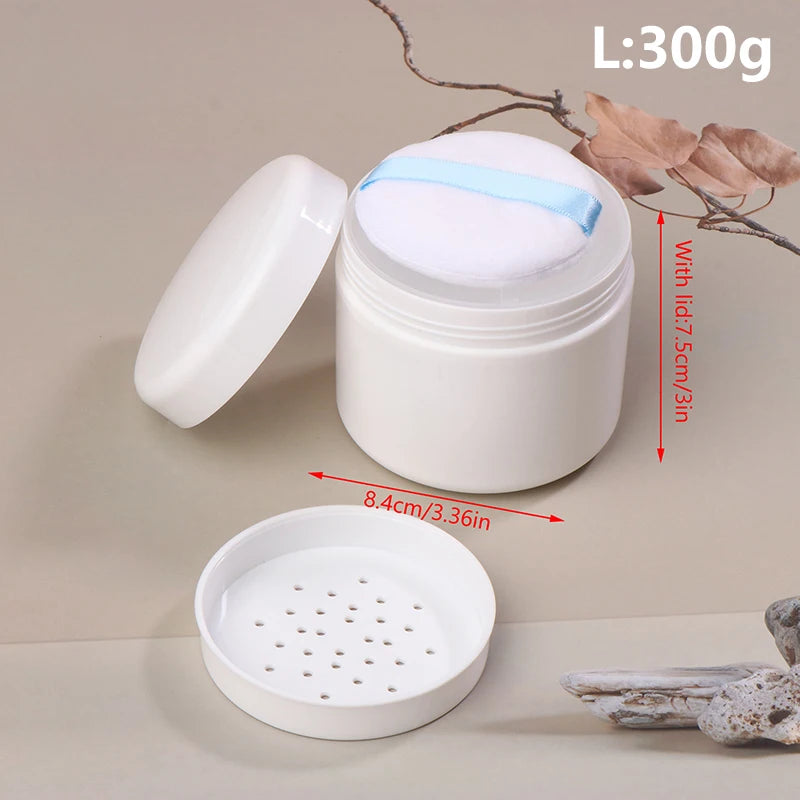 1PC 200/250/300g Loose Powder Case Loose Powder Setting Powder Honey Powder Dispenser Toner Empty Case With Puff Sifter Lid Peaceful Pleasures Health and Wellness 300g
