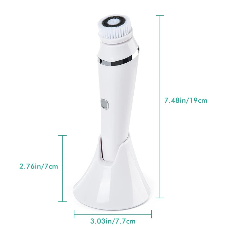 Waterproof Facial Face Cleaner Silicone Face Brush Electric Facial Cleaning Brush Silicone Massage Face Cleansing Scrubber Peaceful Pleasures Health and Wellness