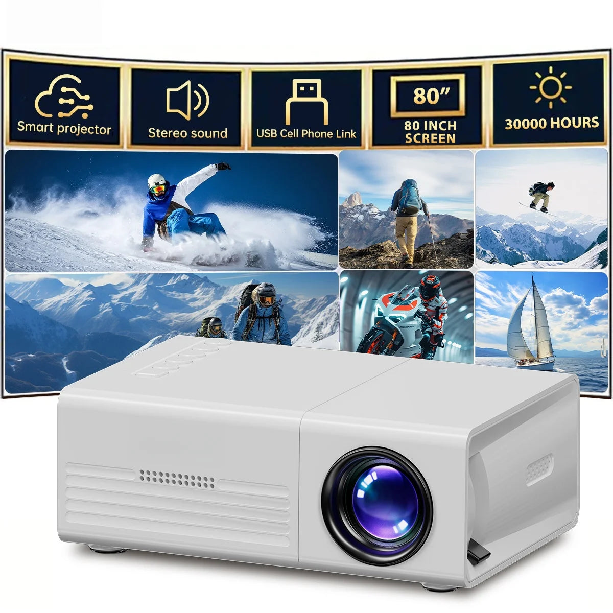 Portable Projector TFT LCD 1080P 1920*1080P Wifi Bluetooth Mini Projectors Home Theater Cinema Outdoor Mini proiettore Peaceful Pleasures Health and Wellness
