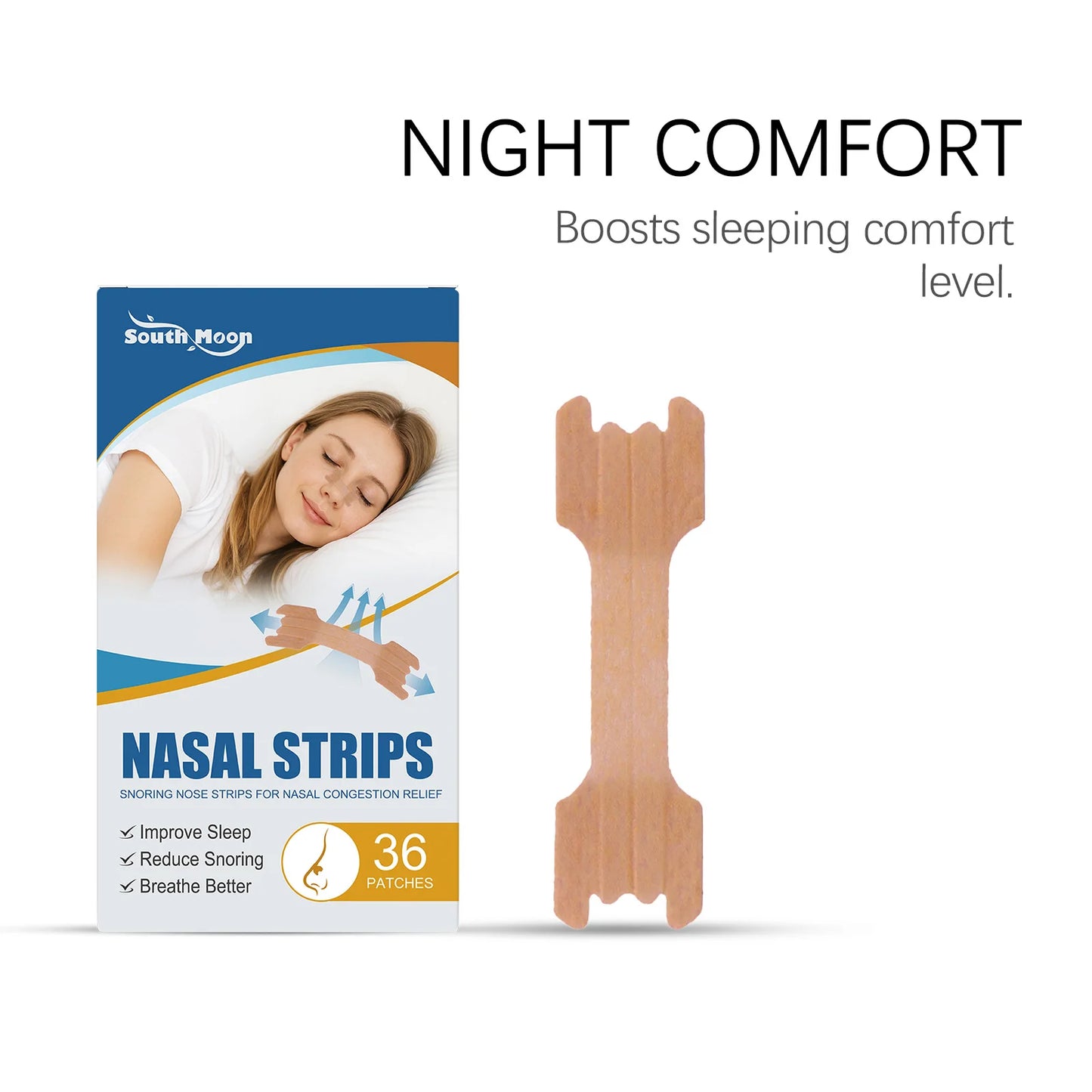 Nighttime Nasal Strips – Breathable, Gentle, All Skin Types