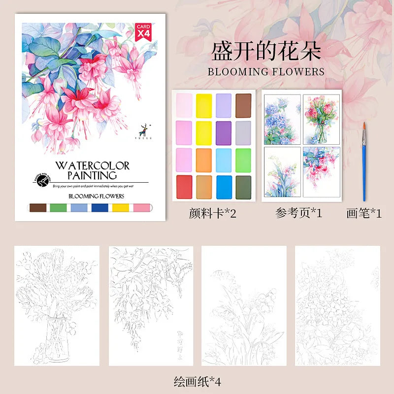 Bview Art Parent-child Gouache Painting Watercolor Pads DIY Coloring
