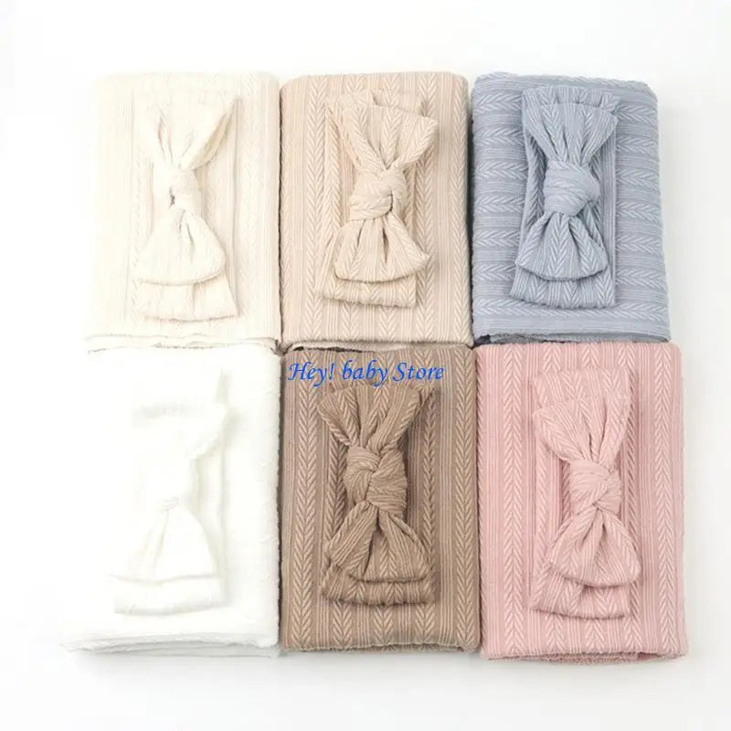3-Piece Baby Swaddle Blanket Set | Newborn Hat & Headband