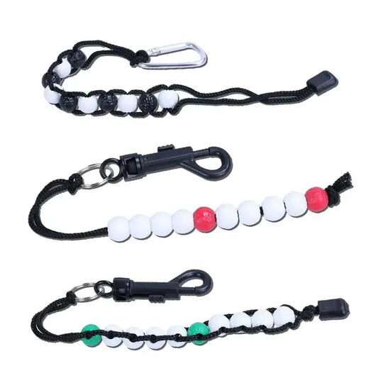 Golf Stroke Score Counter With Golf Bead Chain Stroke Bead Counter Bracelet With Simple Clip Nylon Woven Rope Golf Training Aids Peaceful Pleasures Health and Wellness random 3pcs