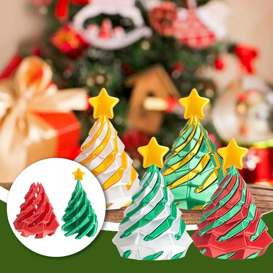 3D Printed Spiral Christmas Tree Fidget Toy | Dual-Color Swirl Fidget Sensory Toy Peaceful Pleasures Health and Wellness