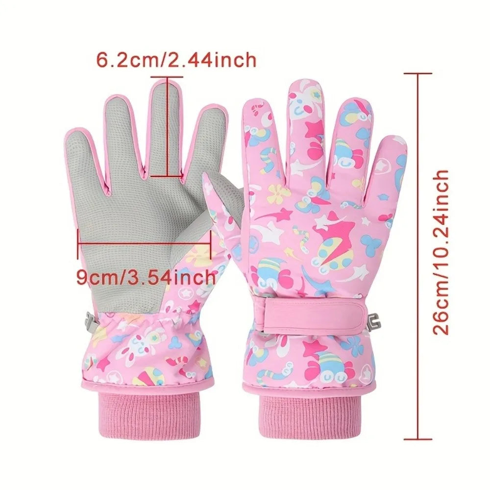 Kids Ski Gloves for Boys Girls, Children Winter Warm Glove with Fleece Lining Cute Designs and Waterproof Snowboard Gloves Peaceful Pleasures Health and Wellness