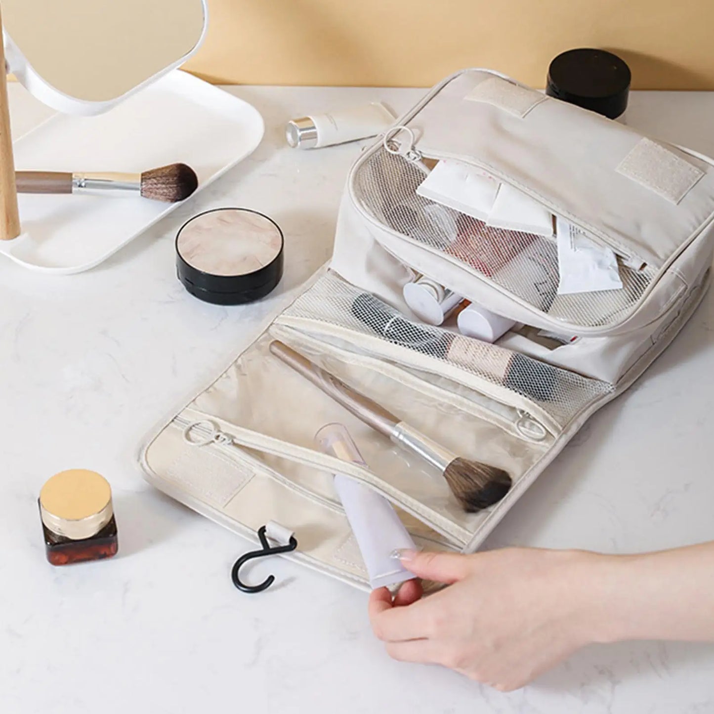 Large Waterproof Travel Toiletry & Makeup Organizer Bag