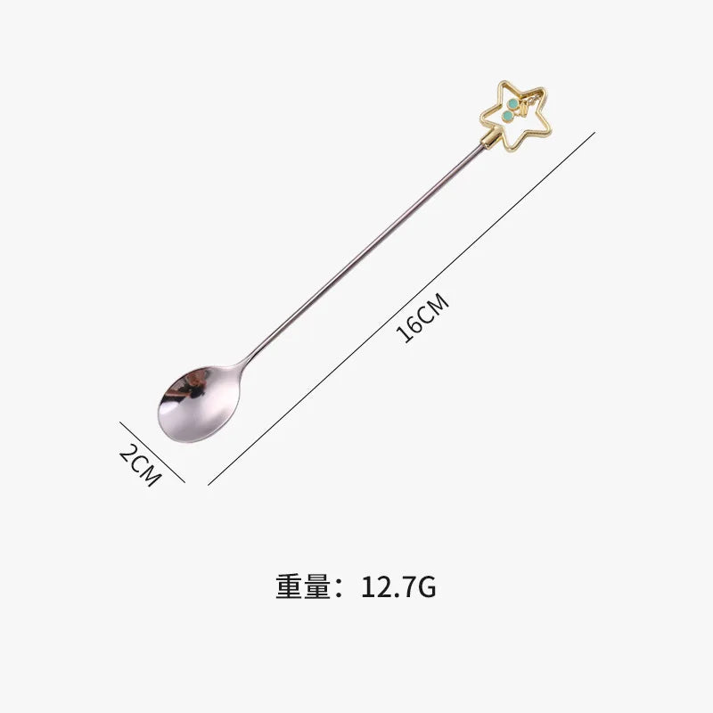 Cherry Blossom Spoon Fork Stainless Steel Coffee Kitchen Star Long