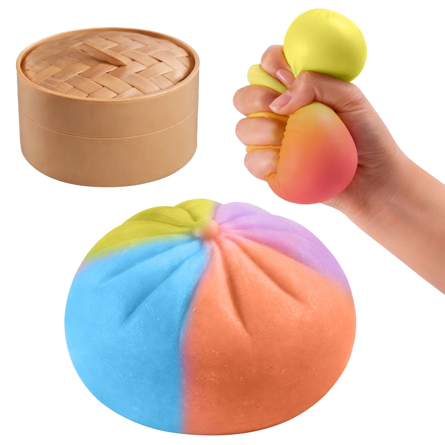 Dumpling Squishy Squeeze Fidget Toy – Kawaii Sensory Stress Ball