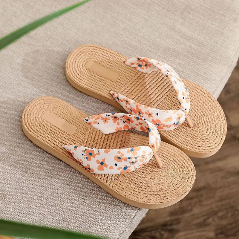 Women's Floral Flip Flops Non-Slip Beach Slides & Sandals