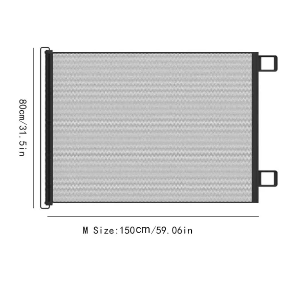 No-Drill Retractable Pet Gate | Mesh Dog & Child Safety Fence Retractable Pet Gate Peaceful Pleasures Health and Wellness 150 x 80cm