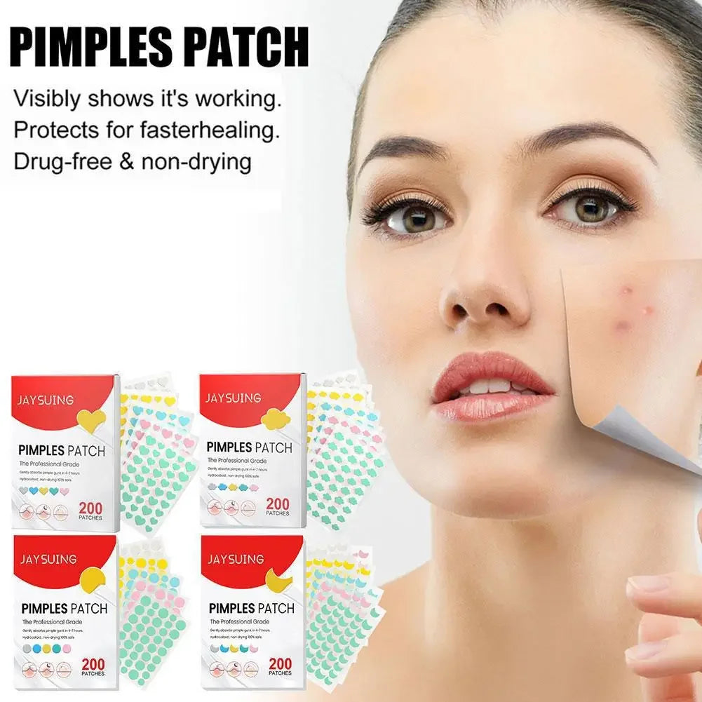 200pcs Hydrocolloid Acne Patch Facial Skin Care Repair Fade Blemishes Pimple Zots Closed Acne Blemishes Cover Acne Pimple Patch Peaceful Pleasures Health and Wellness