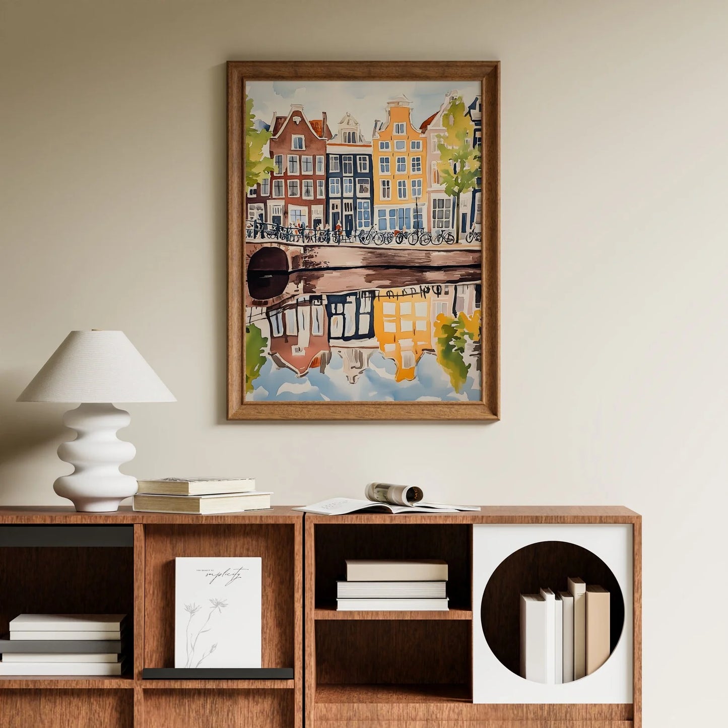 Amsterdam Flower Market Watercolor Canvas Wall Art Print