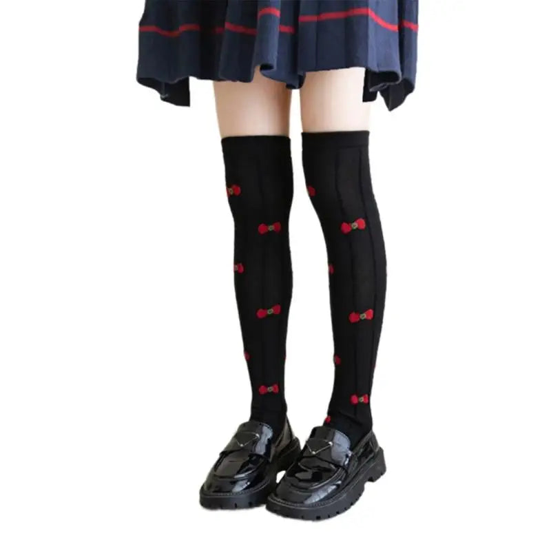 Girls Bowknot Over-the-Knee Socks | Long Boot Stockings 7–12Y