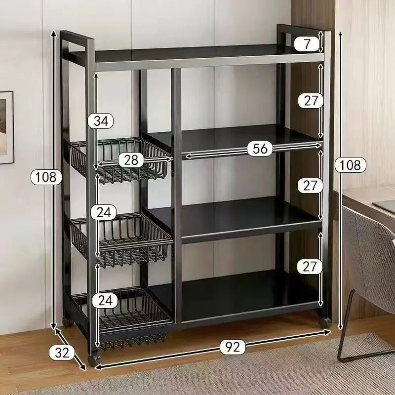 Sturdy Space Saving Heavy Duty Thickened Mesh Basket Kitchen Storage Rack For Vegetable and Fruit Organizer For Dorm Home Use Peaceful Pleasures Health and Wellness Double 4 Layer A 90
