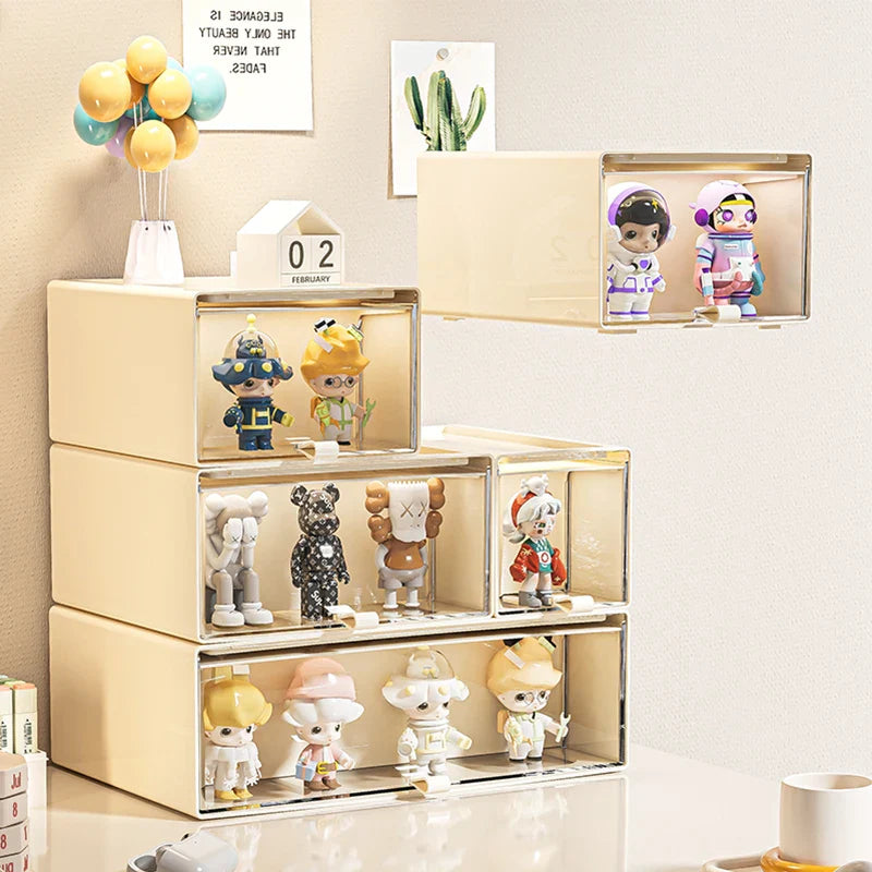 Storage Box with Drawers – Desk Organizer & Collectible Display