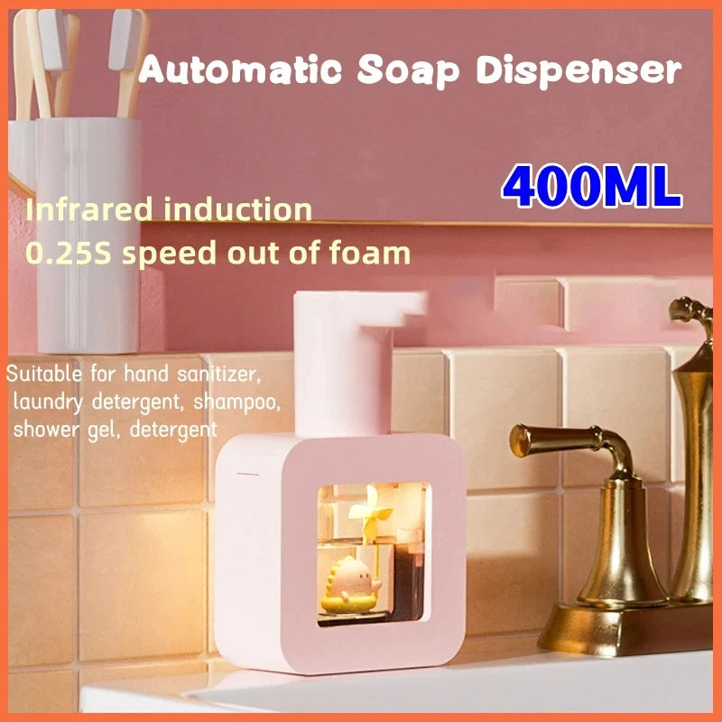 New Automatic Soap Dispenser Cute Pet Contact Free Hand Sanitizer USB Charging 400ml Liquid Dispensers Wash Handtizer Personal Peaceful Pleasures Health and Wellness