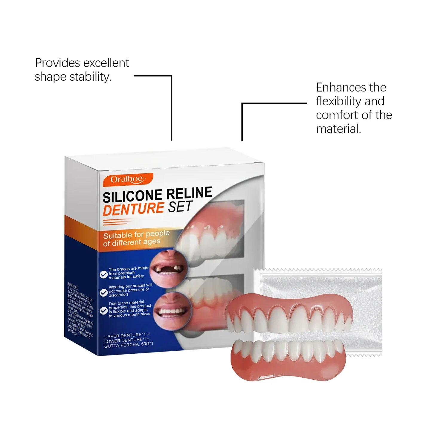 Oralhoe Silicone Denture Set – Temporary Tooth Alignment Retainer