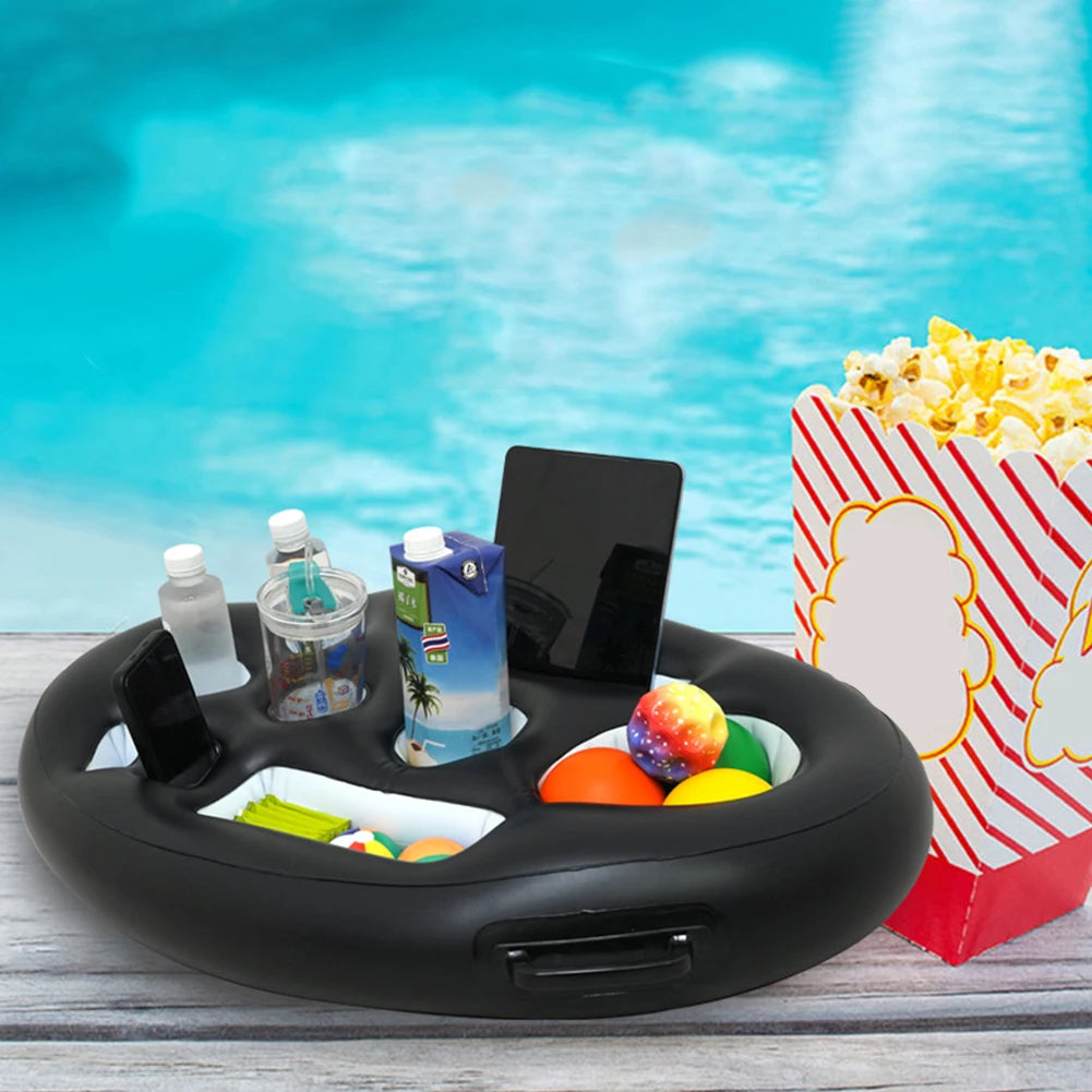 Inflatable Drinks Holder Floating Cup Holder Multifunctional Drinks Cooler Tray Leakproof Drinks Tray Floats for Summer Party Peaceful Pleasures Health and Wellness
