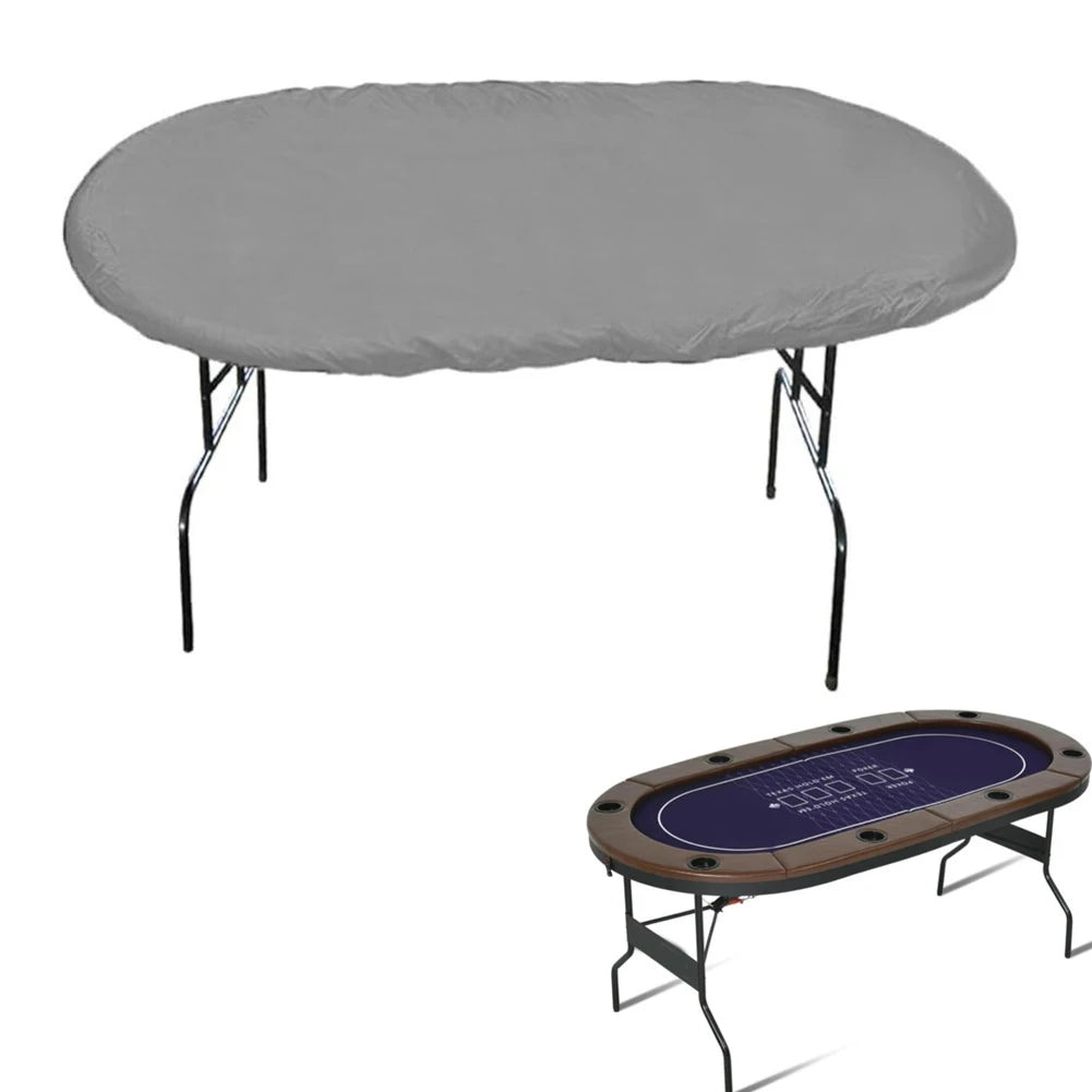 Oval Poker Table Cover 244x122cm 420D Oxford Waterproof Game Cloth