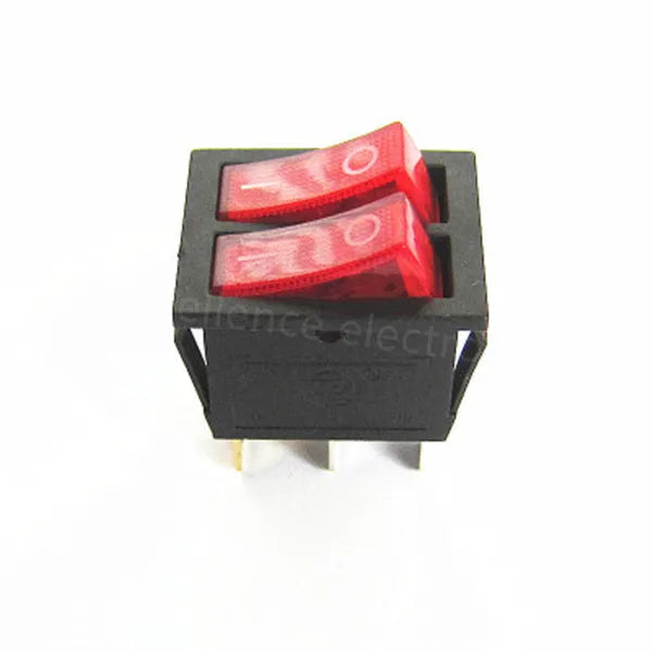 1PCS KCD6 Double Light Rocker Switch 6PIN 4PIN 16A 250V 20A 125V ON-OFF Boat Power Switch Waterproof Cap Peaceful Pleasures Health and Wellness Red Light 6P