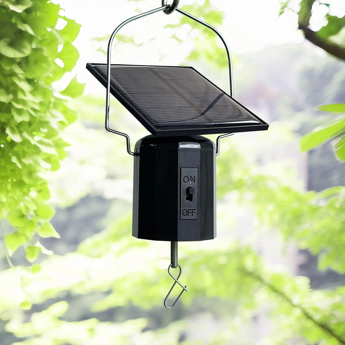 Wind Spinner Solar Motor with Hook Solar Powered Wind Chime Ornament Rotating Outdoor Decor Wind Spinner Solar Motor Peaceful Pleasures Health and Wellness Black