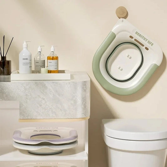 Foldable Ergonomic Sitz Bath Basin Portable Toilet Soaking Seat for Pregnant Women Hemorrhoid Treatment Care Peaceful Pleasures Health and Wellness