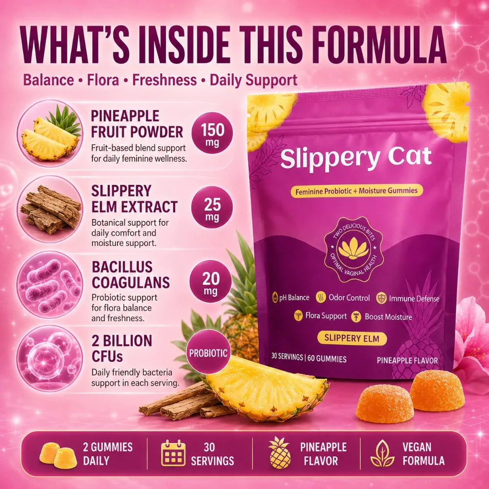 Women's Probiotic Gummies | pH Balance, Slippery Elm, Vegan 60ct