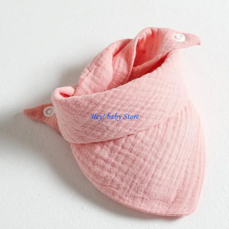 5-Pack Muslin Cotton Baby Bibs | Soft Snap Triangle Drool Bibs