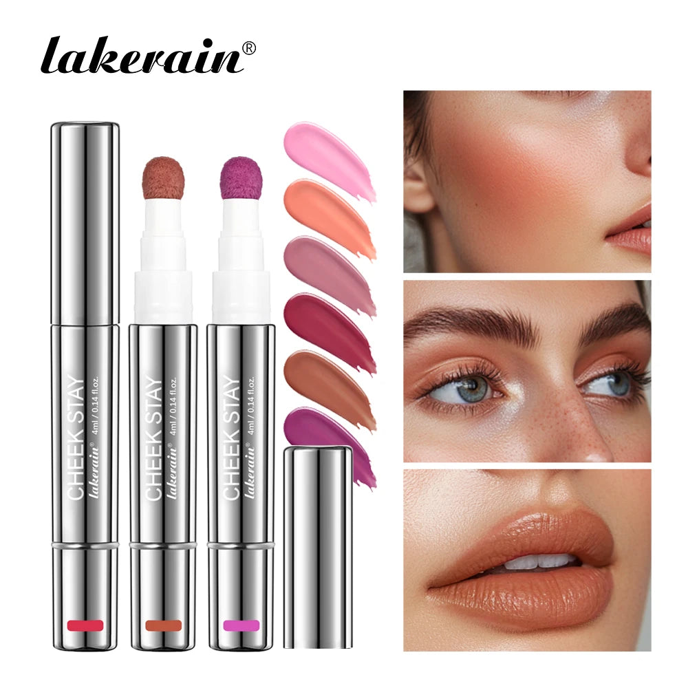6 Colors Liquid Sponge Cheek Blusher Face Highlighter Long Lasting Natural Skin Tint Face Blush Sponge Wand For Cheek Makeup Peaceful Pleasures Health and Wellness