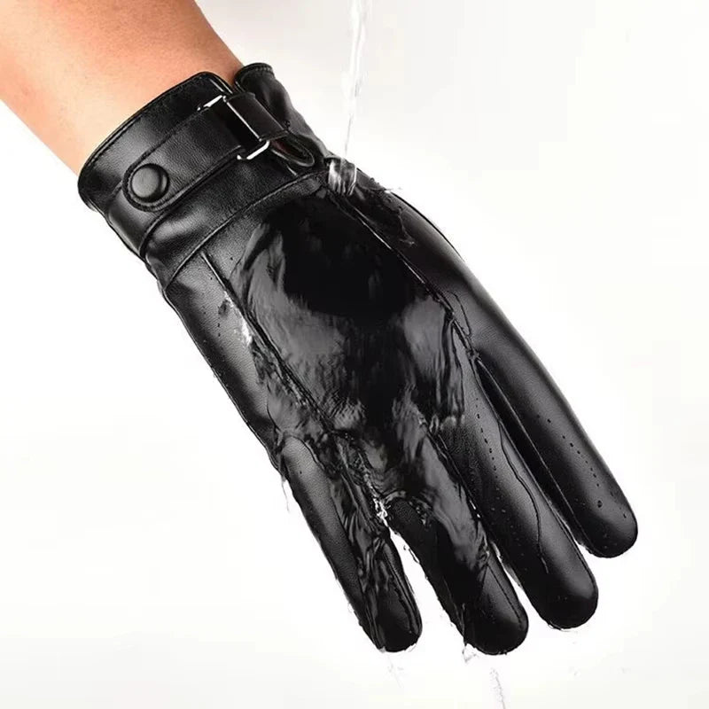 Windproof Touchscreen PU Gloves – Waterproof Winter Sports