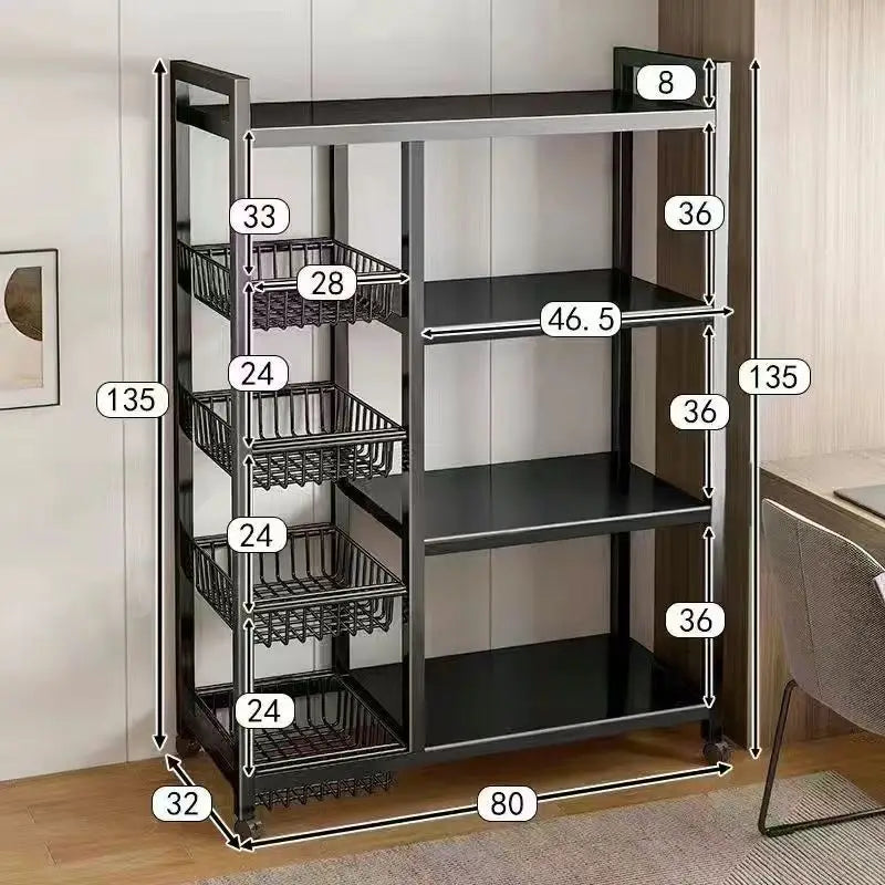 Sturdy Space Saving Heavy Duty Thickened Mesh Basket Kitchen Storage Rack For Vegetable and Fruit Organizer For Dorm Home Use Peaceful Pleasures Health and Wellness Double 4 Layer B 80