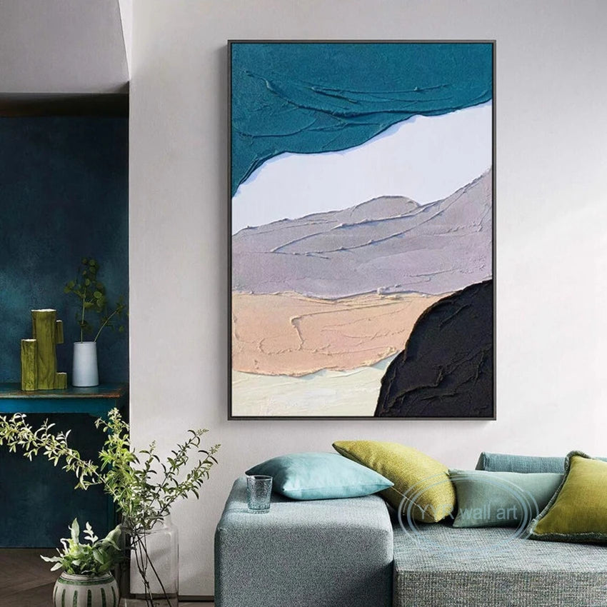 Abstract Hand-Painted Oil Painting Canvas Wall Art | Modern Decor Abstract Canvas Painting Peaceful Pleasures Health and Wellness