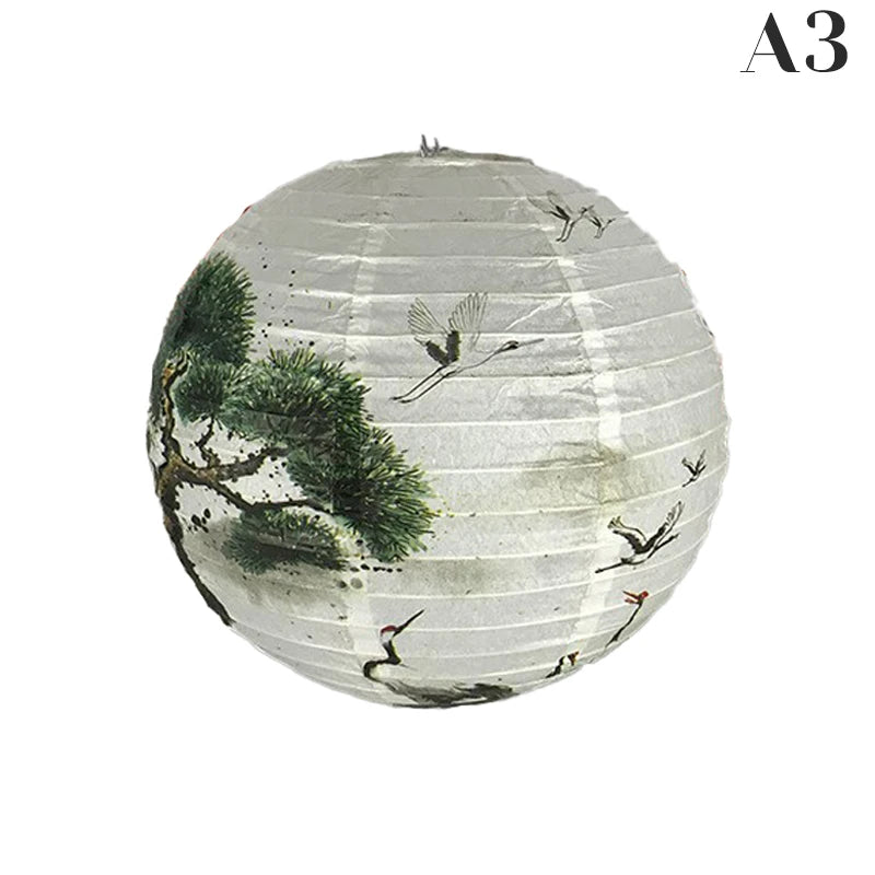 Chinese Round Paper Lantern Lamp Shade | Plum Blossom Décor