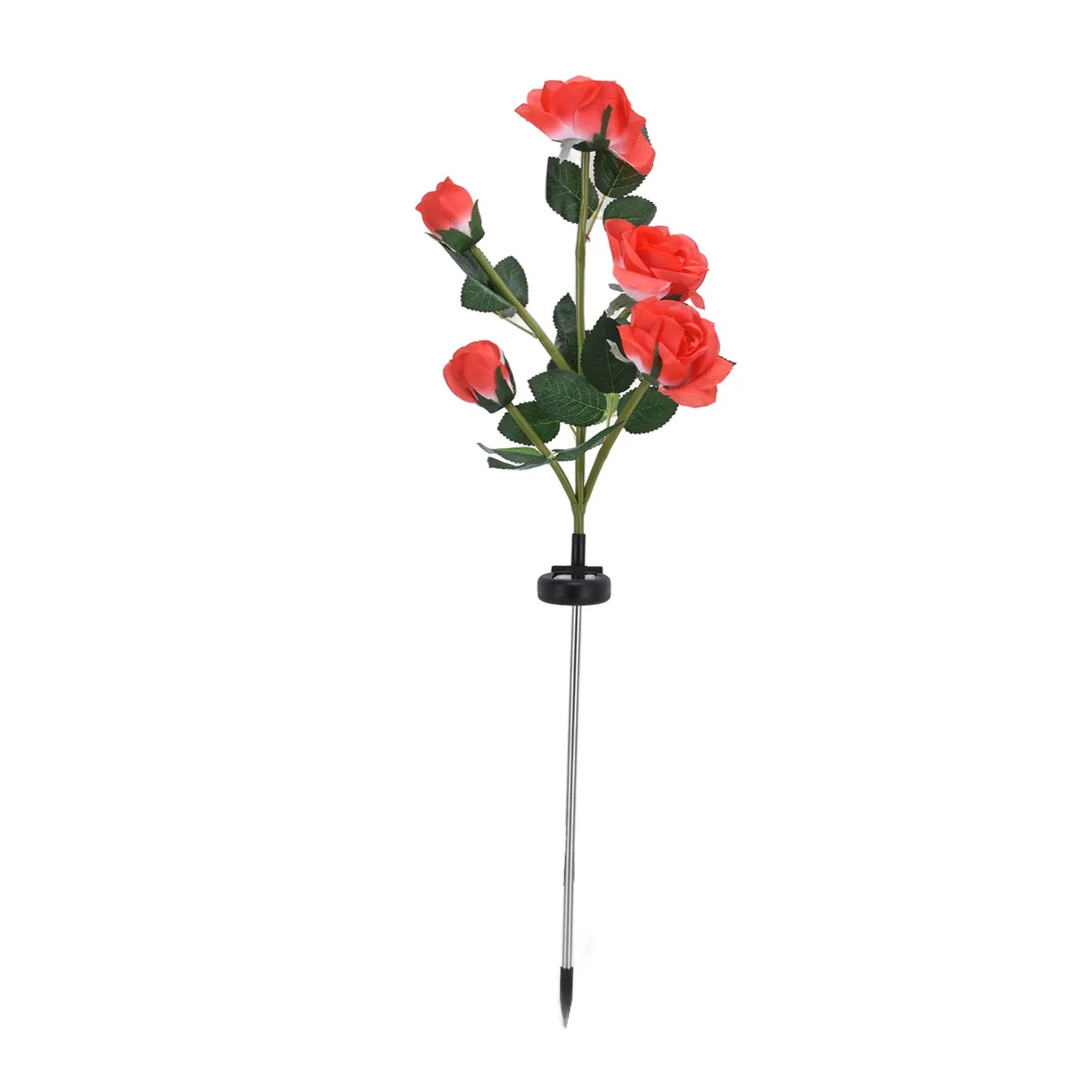 Solar Flower Lights Solar Flowers Intelligent Light Control Polysilicon Material Waterproof Function for Courtyard for Garden Peaceful Pleasures Health and Wellness red