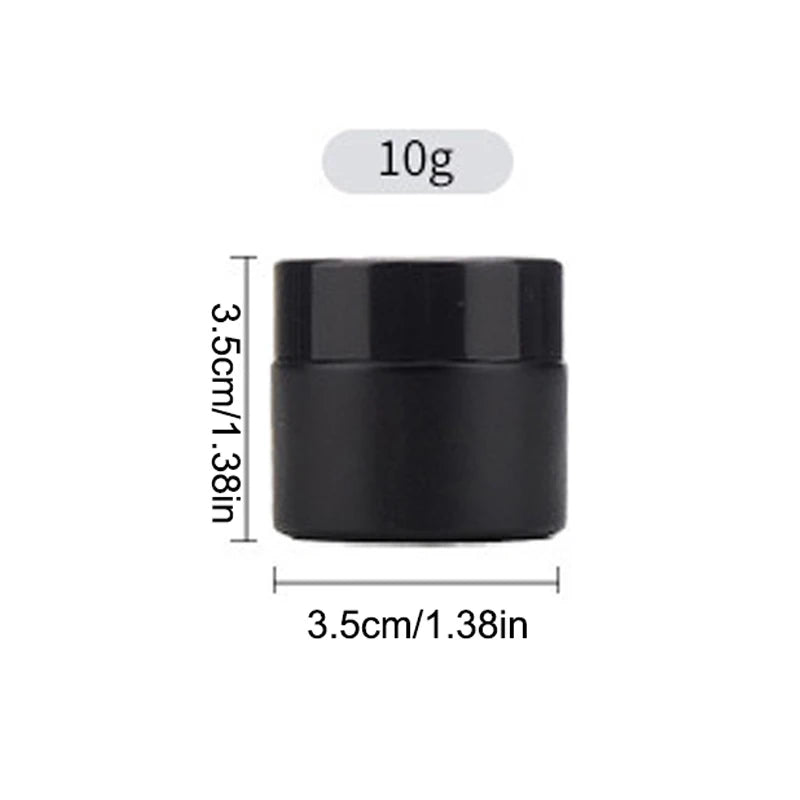 Plastic Lid Empty Jars Black Glass Cream Jar Cosmetic Container 10/30/60g Glass Bottle Make Up Container Travel Cosmetic Jars Peaceful Pleasures Health and Wellness 10g Black