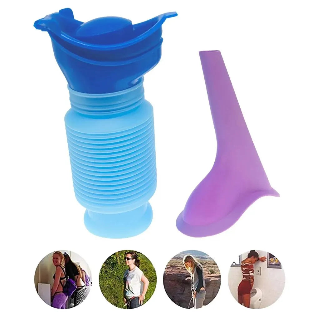1set Urinal Car Urinal Bucket Outdoor Standing Urine Emergency Travel Portable Reusable Shrinkable Camping Toilet Urine Leak Peaceful Pleasures Health and Wellness