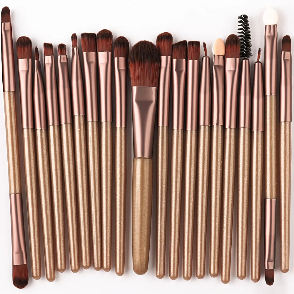 RUNTOIN 20-Piece Makeup Brush Set with 2 Blender Sponges