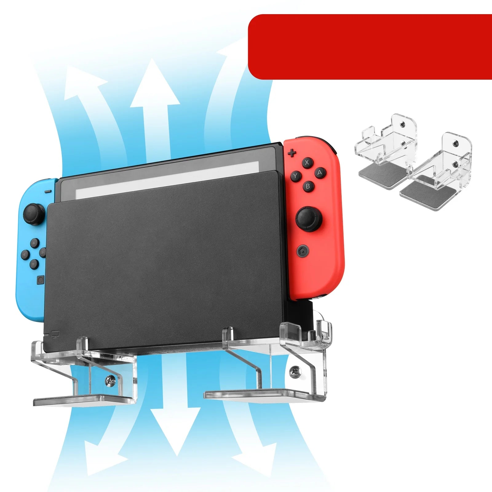 A Set Of Mounting Brackets For Switch 1/2 Console Wall Mount Bracket Console Storage Bracket With Screws Easy To Install Peaceful Pleasures Health and Wellness Default Title