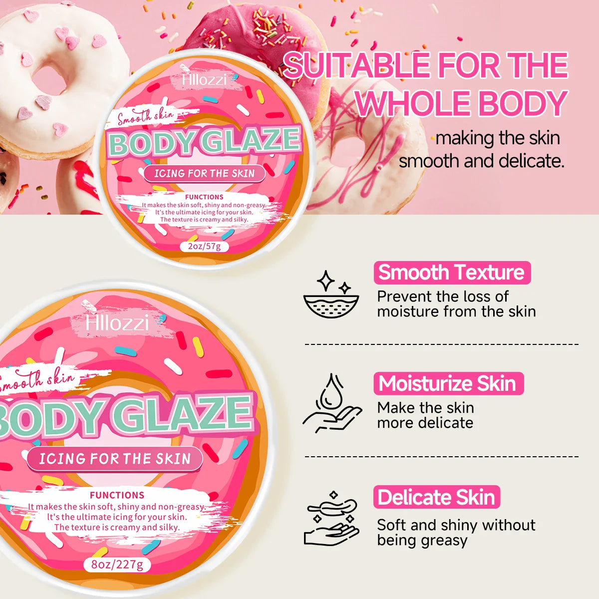 Donut Body Glaze Cream 8oz – Moisturizing & Radiant Skin