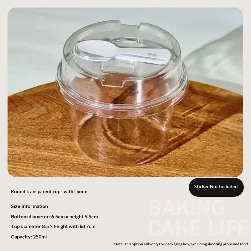 10-Pack Clear Dessert Cups with Lids & Spoons | 250ml Party Cups