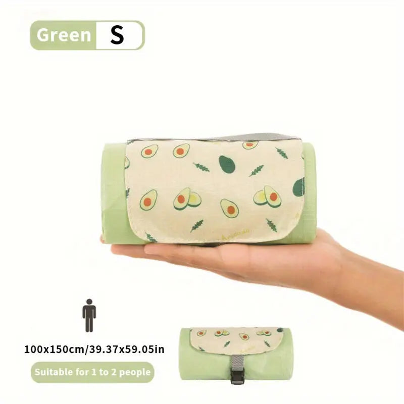 Outdoor Picnic Mat Mini Beach Mat Camping Pad Waterproof Breathable Lightweight Durable Portable Foldable Seat Cushion Practical Peaceful Pleasures Health and Wellness green S